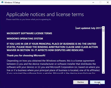 Accept the license agreement