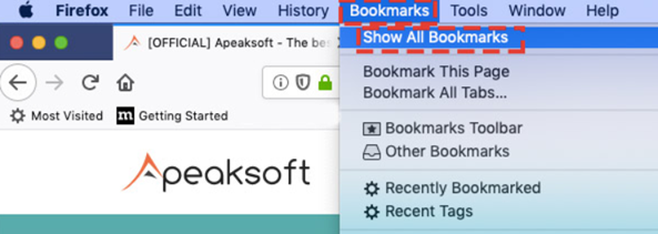Access Show All Bookmarks