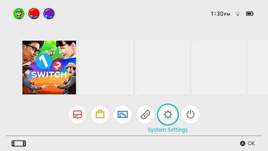 Accessing System Settings through Gear Icon