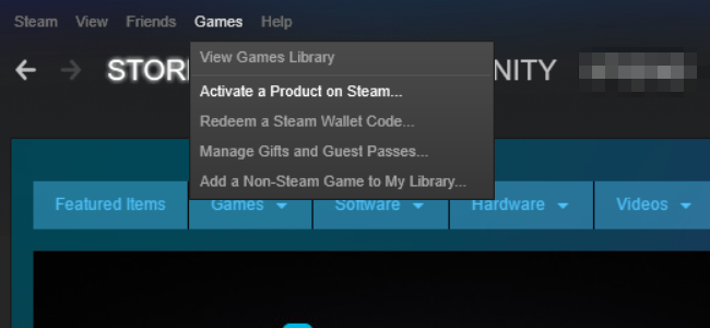 Activate a product on steam