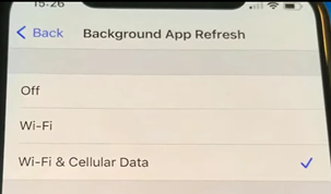 activate the ‘Background App Refresh