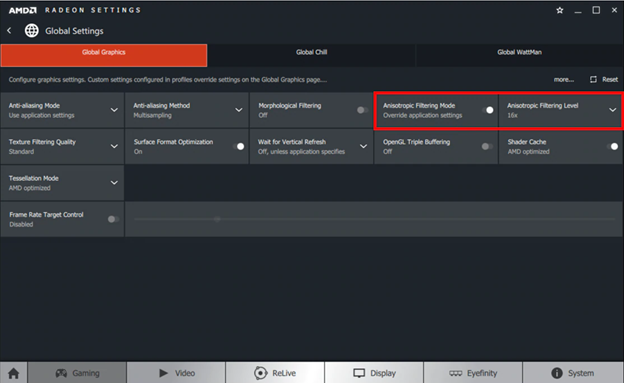 Adjust Anisotropic Filtering Mode