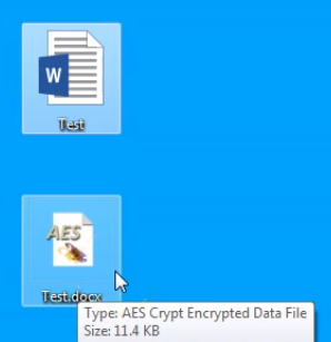 AES encrypted file or folder