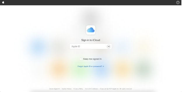 Apple ID sign in the tab