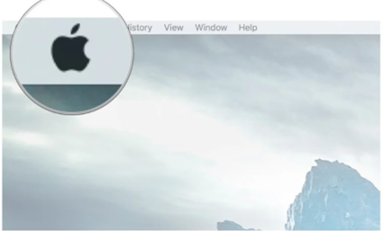 Apple logo in the mac screen
