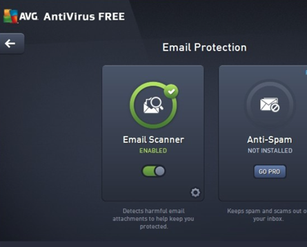 AVG Antivirus Email Scanner enable