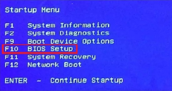 BIOS Setup Key is F10 in this HP computer