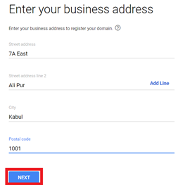 Business address