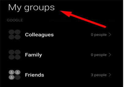 Categories in my group’s option
