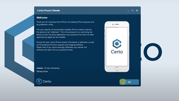 Certo software interface