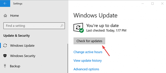 Choose Check for updates option