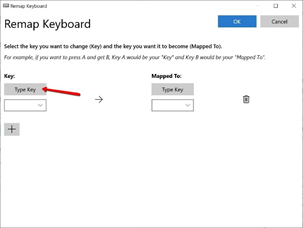 choose the Type Key