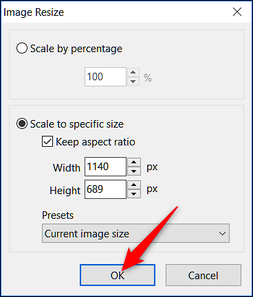 Choose your desired percentage