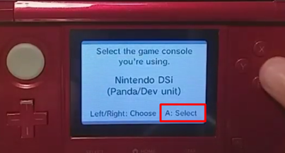 Click A to chose the game console