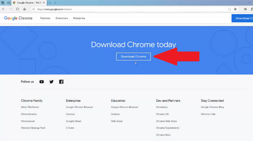 click Download Chrome button