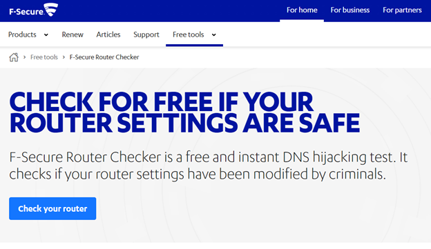 Click on Check your router