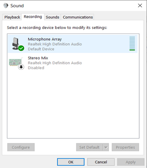 Click on Microphone Array