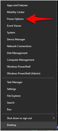 Click the Power Options