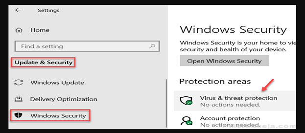 Click Windows Security