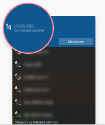 connected SSID on windows
