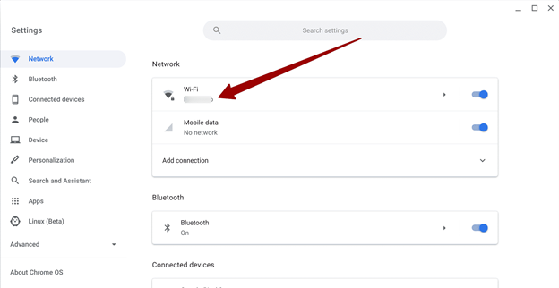 connected Wi-Fi to open its settings