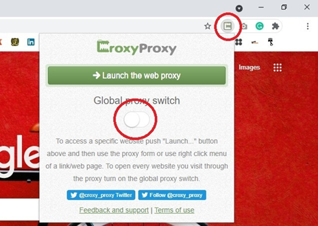 CroxyProxy extension on Chrome