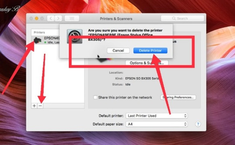 Deleting the old printer from Mac