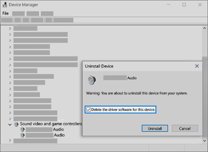 Device Manager and back to the Sound