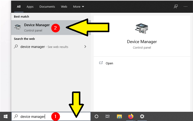 Device manager and select it