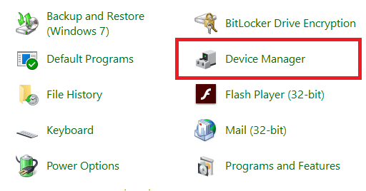 Device Manager from Control Panel