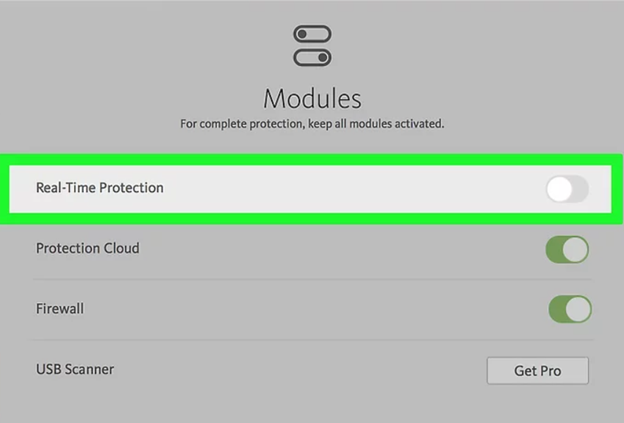 Disable Real Time Protection