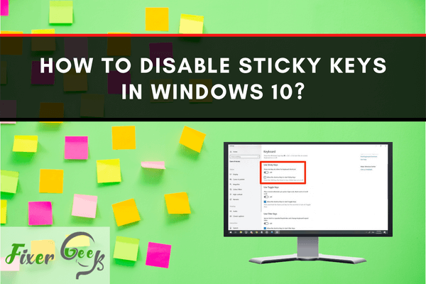 Disable Sticky Keys in Windows