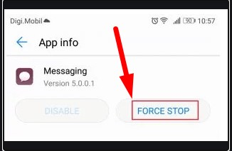 Disabling the messaging app