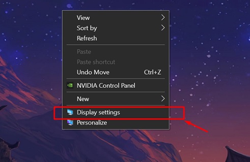 Display settings from options