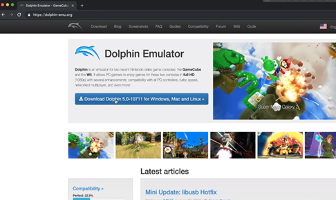 Download page for Dolphin emulator