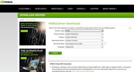 Download the NVIDIA driver