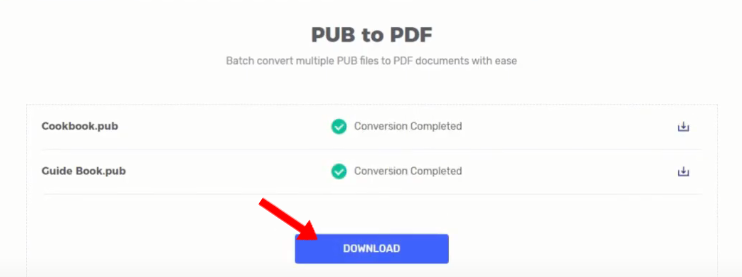 download to save your converted files