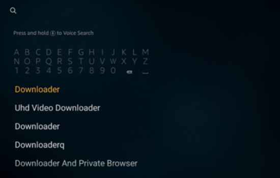 Downloader on the search box