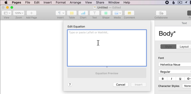Edit Equation box