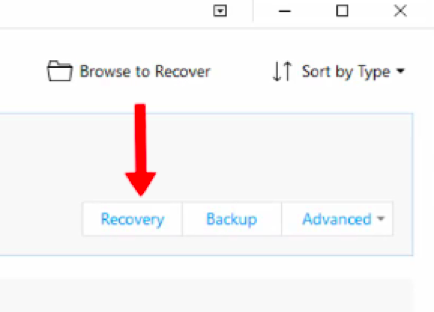 emails Recovery button