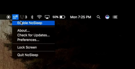Enable NoSleep for Mac