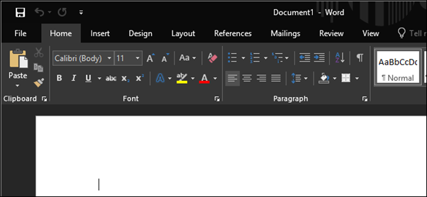 Enabled Dark Mode in MS OFFICE