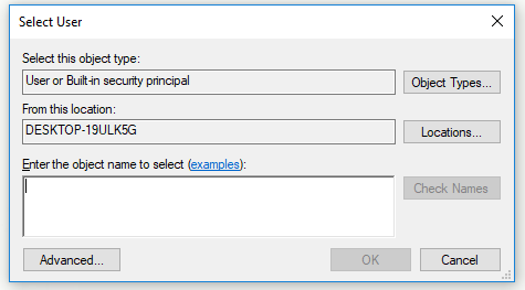 Enter the object name to select 