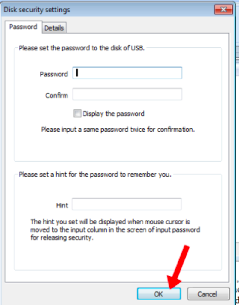 Enter your encryption password twice