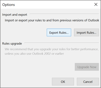 Export Rules button