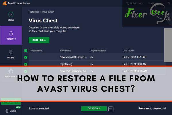 File From Avast Virus Chest