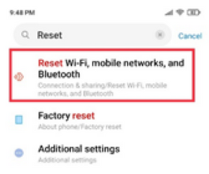 Find settings to reset Bluetooth