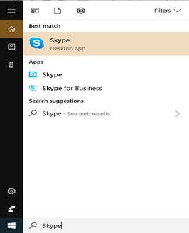 Find Skype application