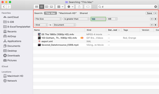 find the biggest files on Mac
