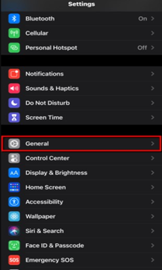 General option of the settings